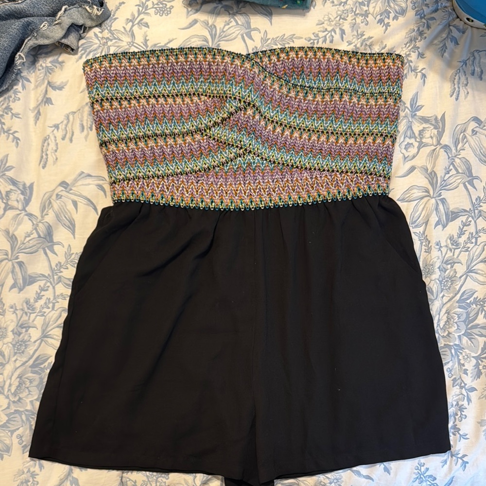 Colorful Strapless Romper